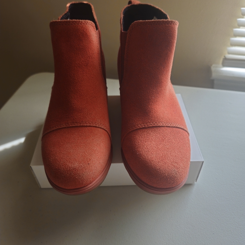 Sorel Women's Size 5.5 Burnt Orange Pull On Wedge Evie Boots